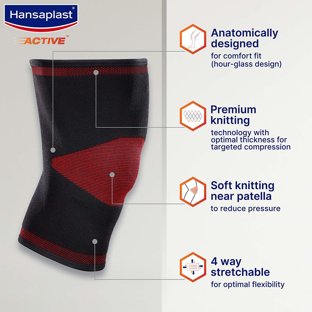 Hansaplast Active Knee Support for Men & Women (Pair) | Swadesiicart