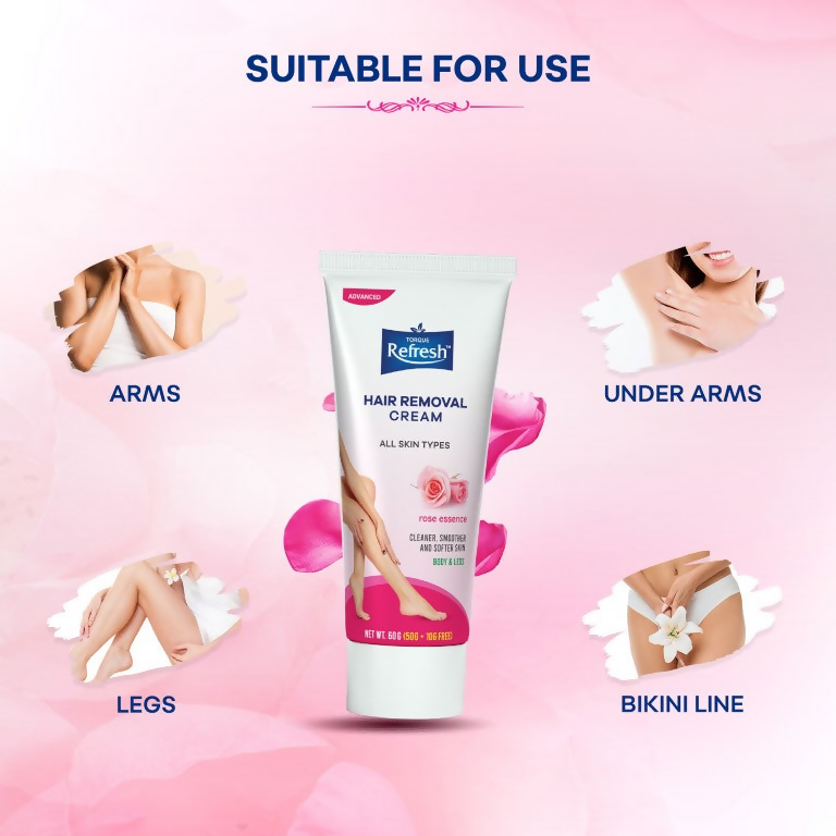 Torque's Refresh Hair Removal Cream With Rose Essence - Swadesiicart
