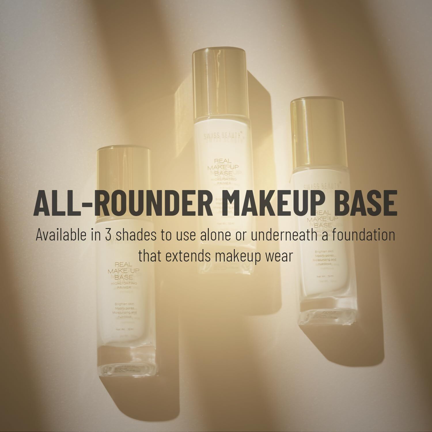 Swiss Beauty Real Makeup Base Highlighting Primer - Shade- Golden Tint | Swadesiicart