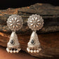 Mominos Fashion Johar Kamal Silver Bell Stone Jhumka
