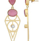 Joban Fashion Women Pink Stone Matte Gold Earrings | Swadesiicart