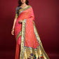 Vishnu Weaves Women's Pink Paithani Silk Zari Woven Saree with Unstitched Blouse - Swadesiicart