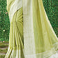 Shree Shyam Fashion Lime Green Linen Saree