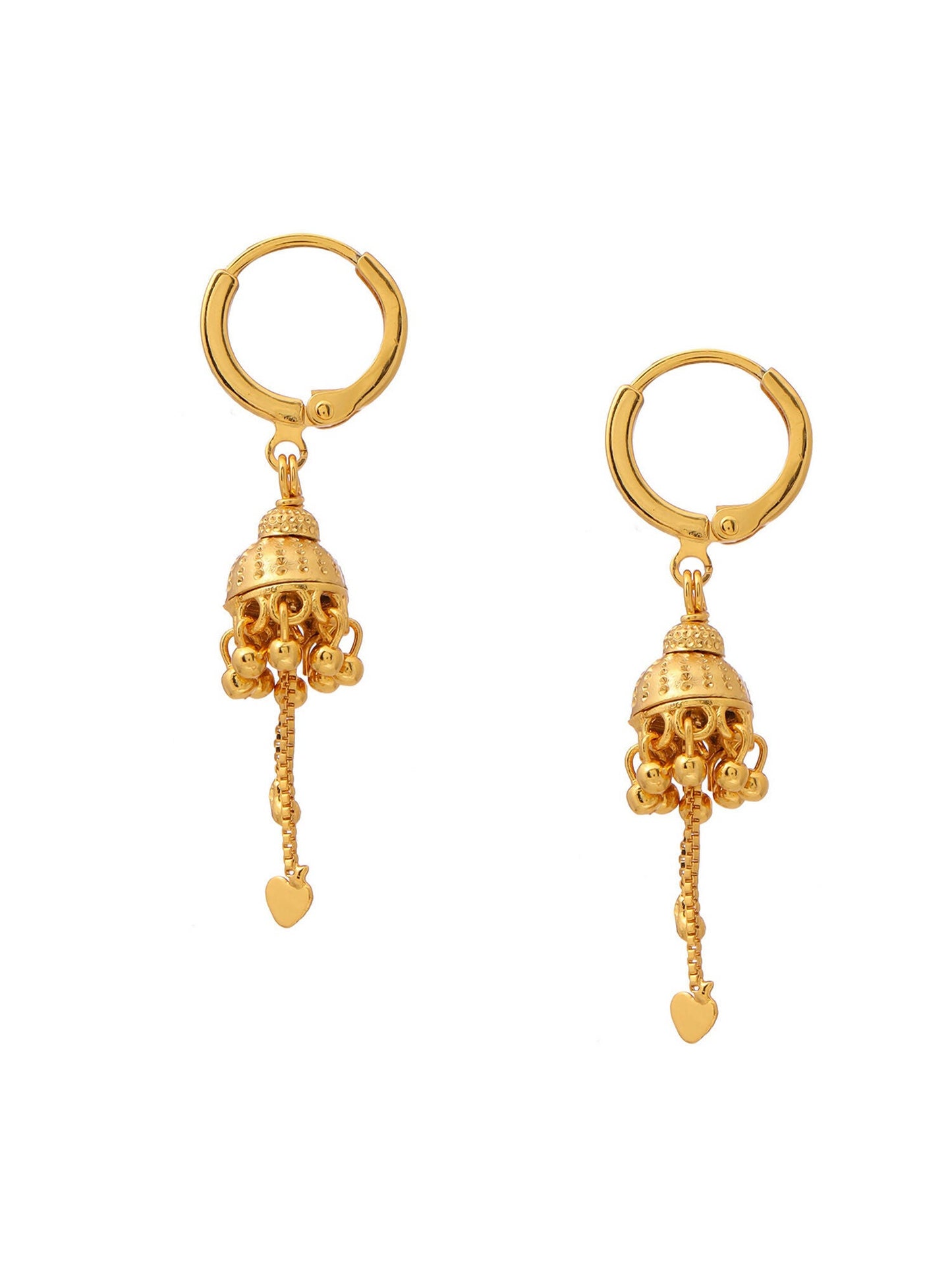 Ruby Raang Gold Loop Heart Earrings | Swadesiicart
