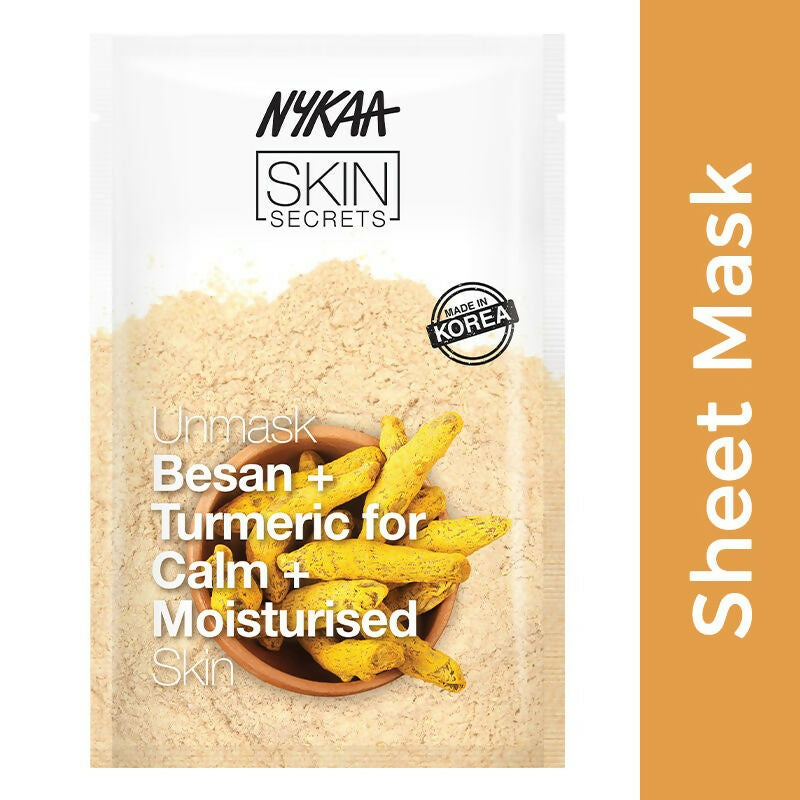 Nykaa Skin Secrets Indian Rituals Besan + Turmeric Sheet Mask For Calm & Moisturised Skin - Swadesiicart