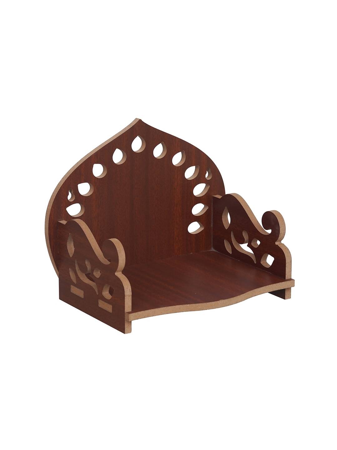 eCraftIndia Brown Decorative Wooden Pooja Temple | Swadesiicart
