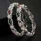 NVR Women's Set of 2 Multi-Coloured CZ Stone-Studded Handcrafted Bangles - Swadesiicart