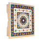 Golden Peacock Gold-Toned & Red Handcrafted Meenakari Wooden Chowki | Swadesiicart