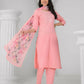 Ethnic Festive Wear Reyon Baby Pink Stitched Suit With Dupatta - Tanisha | Swadesiicart