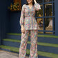 Pink Rayon Paisley & Floral Printed Top with Matching Bottom - Eesha - Swadesiicart