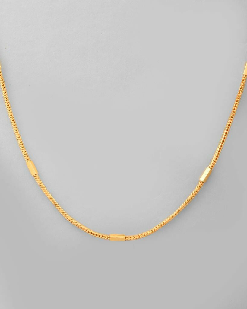 VOJ Women Gold-Polished Self Designed Pipe Chain | Swadesiicart