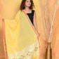Very Much Indian Handloom Pure Cotton Paithani Dupatta - Yellow | Swadesiicart