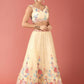 House of Panchhi Cream Net Multi colour Thread & Sequinse Work Lehenga & Blouse, Dupatta | Swadesiicart
