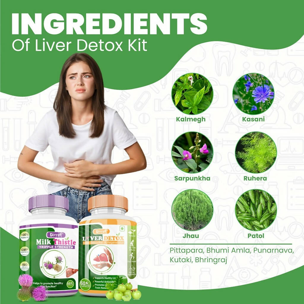 Divya Shree Liver Detox & Milk Thistle Capsule Combo - Swadesiicart