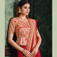 Red Silk Georgetteresham, Zari And Cord Embroidery Saree - Norita Hit - Swadesiicart