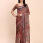 Shree Shyam Fashion Linen Cotton Brown Saree