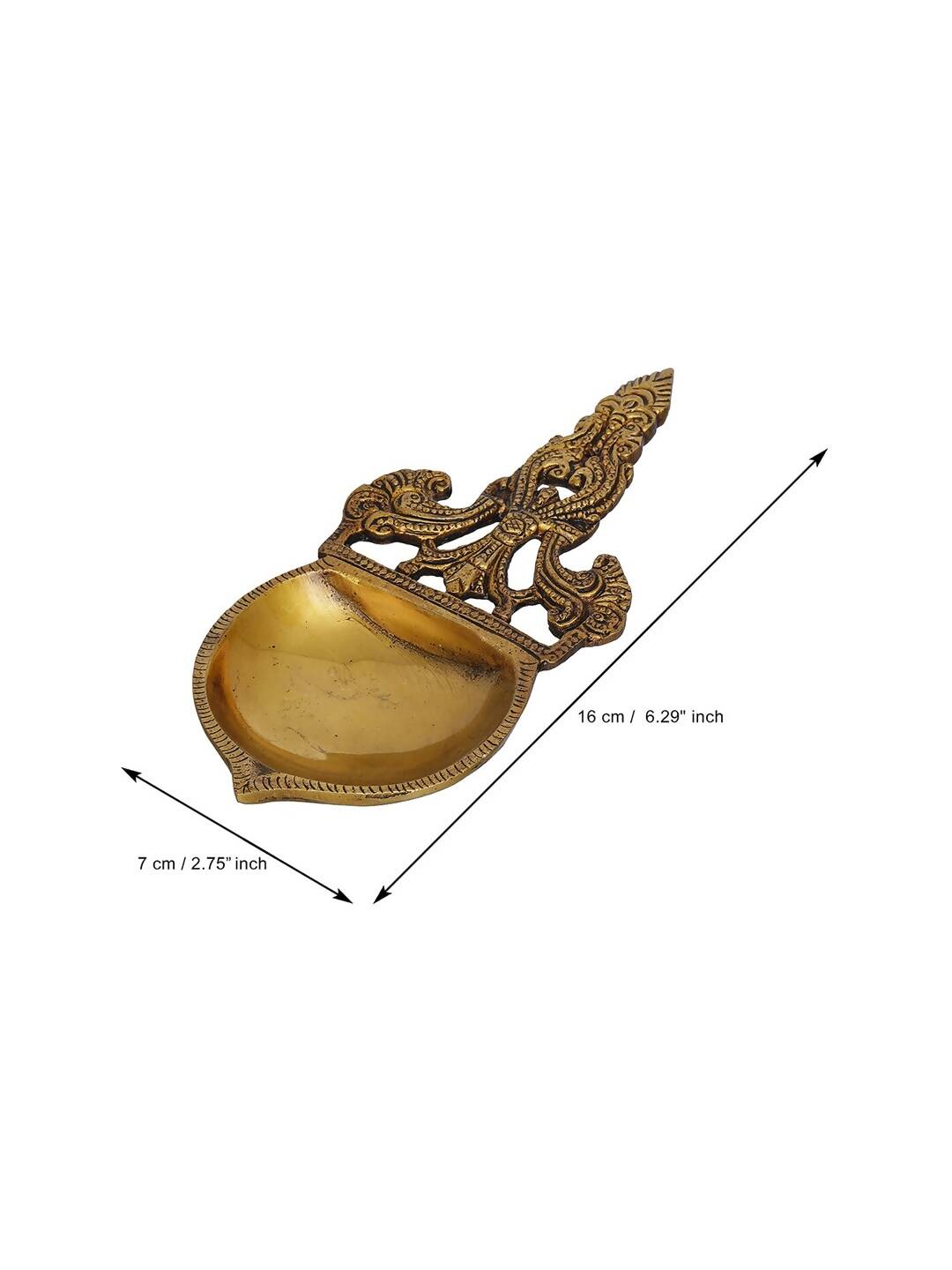 eCraftIndia Beige Ethnic Design Diya With Handle | Swadesiicart