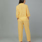 Breathables Women Cotton Checks Night Suit Shirt And Pants Co-Ord Set I Night Wear-Yellow