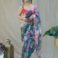 Vamsee Sarangi Blue Organza Saree - Swadesiicart