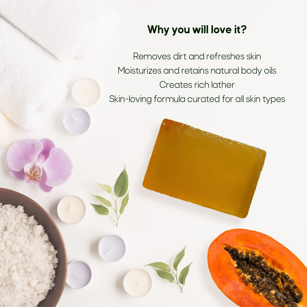 LA Organo Papaya Handmade Natural Bath Soap | Swadesiicart