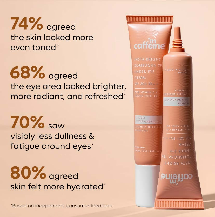 mCaffeine Insta-Bright Kombucha Tea Under Eye Cream SPF 30+ PA++++ - Swadesiicart