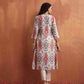 trueBrowns Off White Ikat Print Kurta Set | Swadesiicart