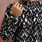 trueBrowns Men's Black Ikat Print Mandarin Collar Kurta Co-ord set - Swadesiicart