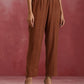 trueBrowns Brown Cotton Dobby Kurta Co-ord set - Swadesiicart