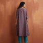 trueBrowns Purple Print A-line Kurta Set | Swadesiicart