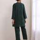 trueBrowns Dark Green Dobby Relaxed Fit Co-Ord Set - Swadesiicart