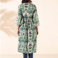 trueBrowns Green Cotton Ikat Flared Kurta Pant Set | Swadesiicart