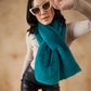 InWeave Women's Cyan Blue Faux Fur Neck Warmer - Swadesiicart