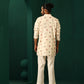 trueBrowns Men's Ivory Multi color Floral Cotton Co-ord Set - Swadesiicart