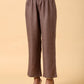 trueBrowns Cotton Linen Rust Red Kurta Pant Set | Swadesiicart