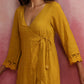 trueBrowns Mustard Cotton Dobby Kurta Set | Swadesiicart