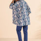 trueBrowns Blue Cotton Ikat Kaftan Co-ord Set - Swadesiicart