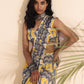 trueBrowns Yellow Muslin Ikat Ready to Wear Saree | Swadesiicart
