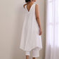 trueBrowns White Slub Texture Sleeveless Flared Kurta Pant Set | Swadesiicart