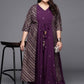 Ahalyaa Plus Size V-neck Maxi Ethnic Dress | Swadesiicart