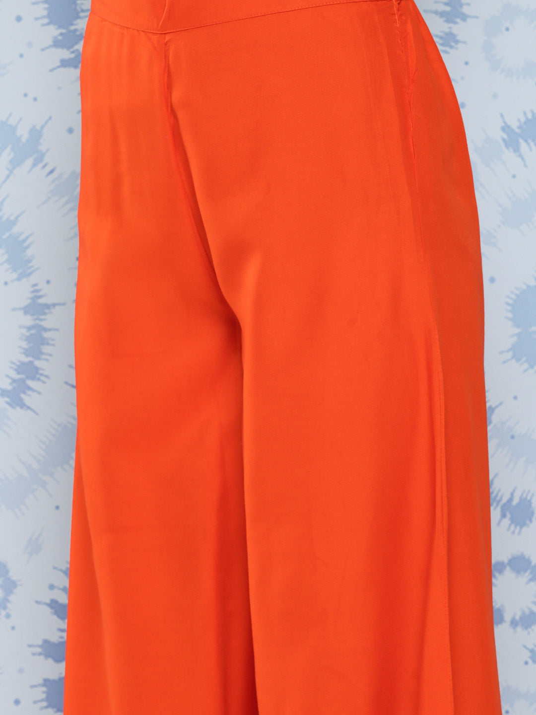 InWeave Women's Orange Strappy Set W White Pink Lotus Cr Duptta - Swadesiicart