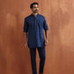 trueBrowns Men's Blue Cotton Short Kurta | Swadesiicart