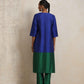trueBrowns Blue Silk Kurta Set | Swadesiicart