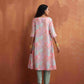 trueBrowns Beige Palm Print A-line Kurta Set | Swadesiicart