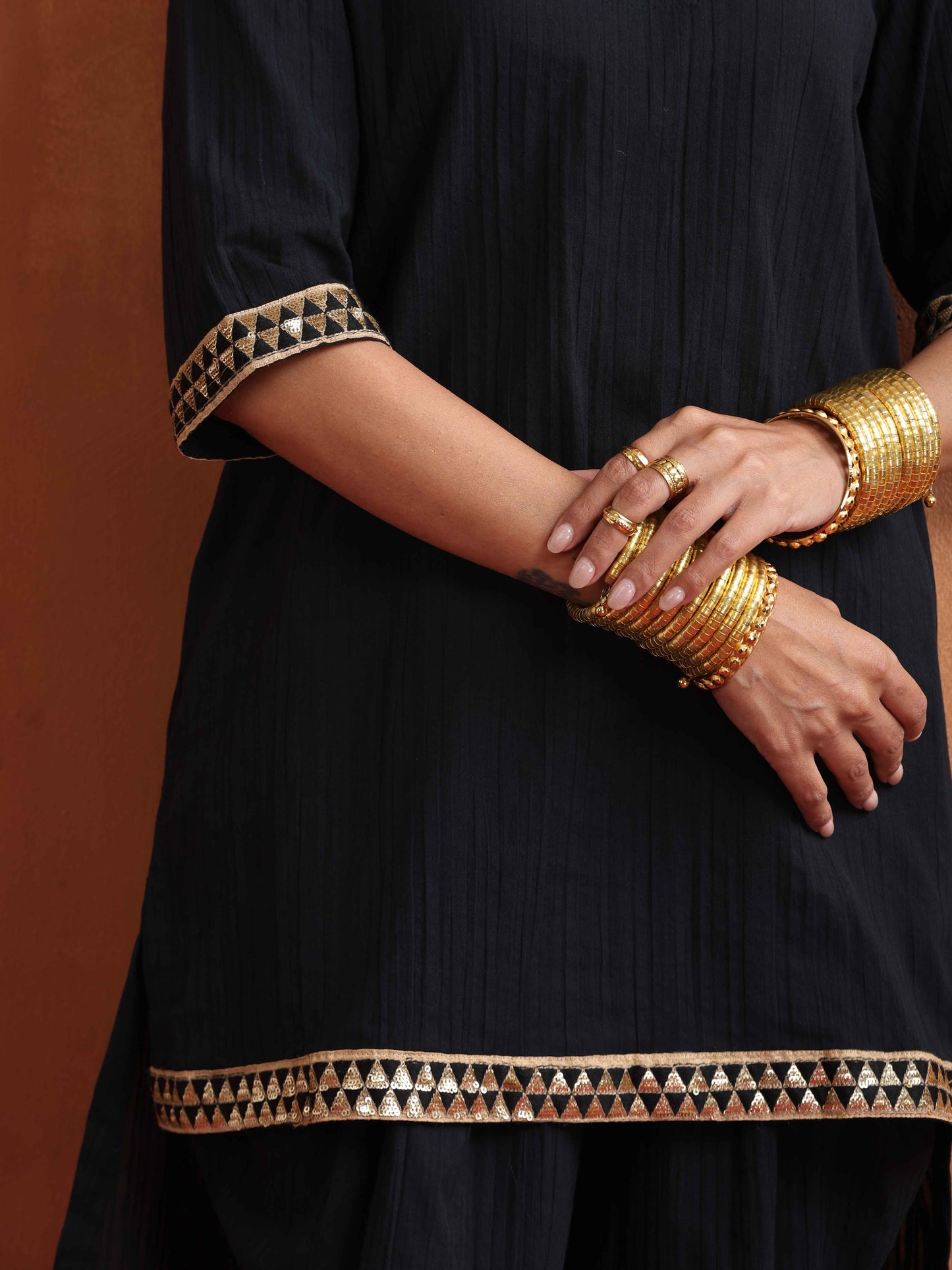 trueBrowns Black Cotton Co-ord Set - Swadesiicart