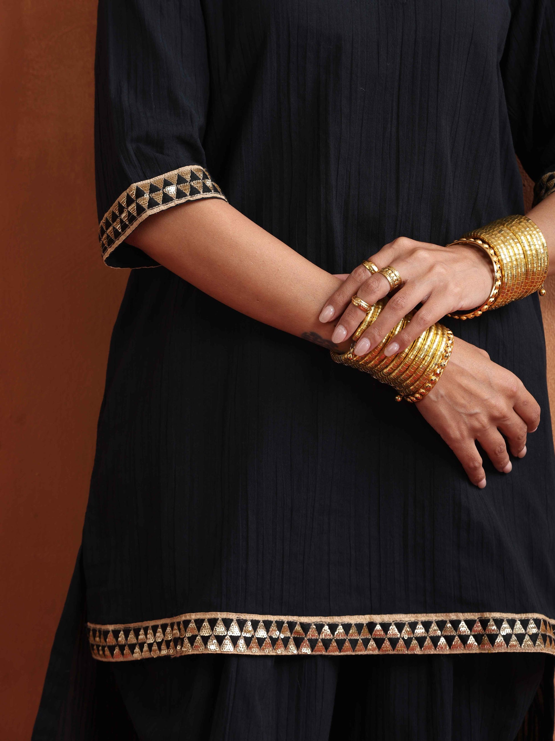 trueBrowns Black Cotton Co-ord Set - Swadesiicart