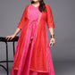 Ahalyaa Plus Size V-neck Maxi Ethnic Dress | Swadesiicart