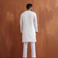 trueBrowns Men's Ivory Sequin Chanderi Kurta | Swadesiicart