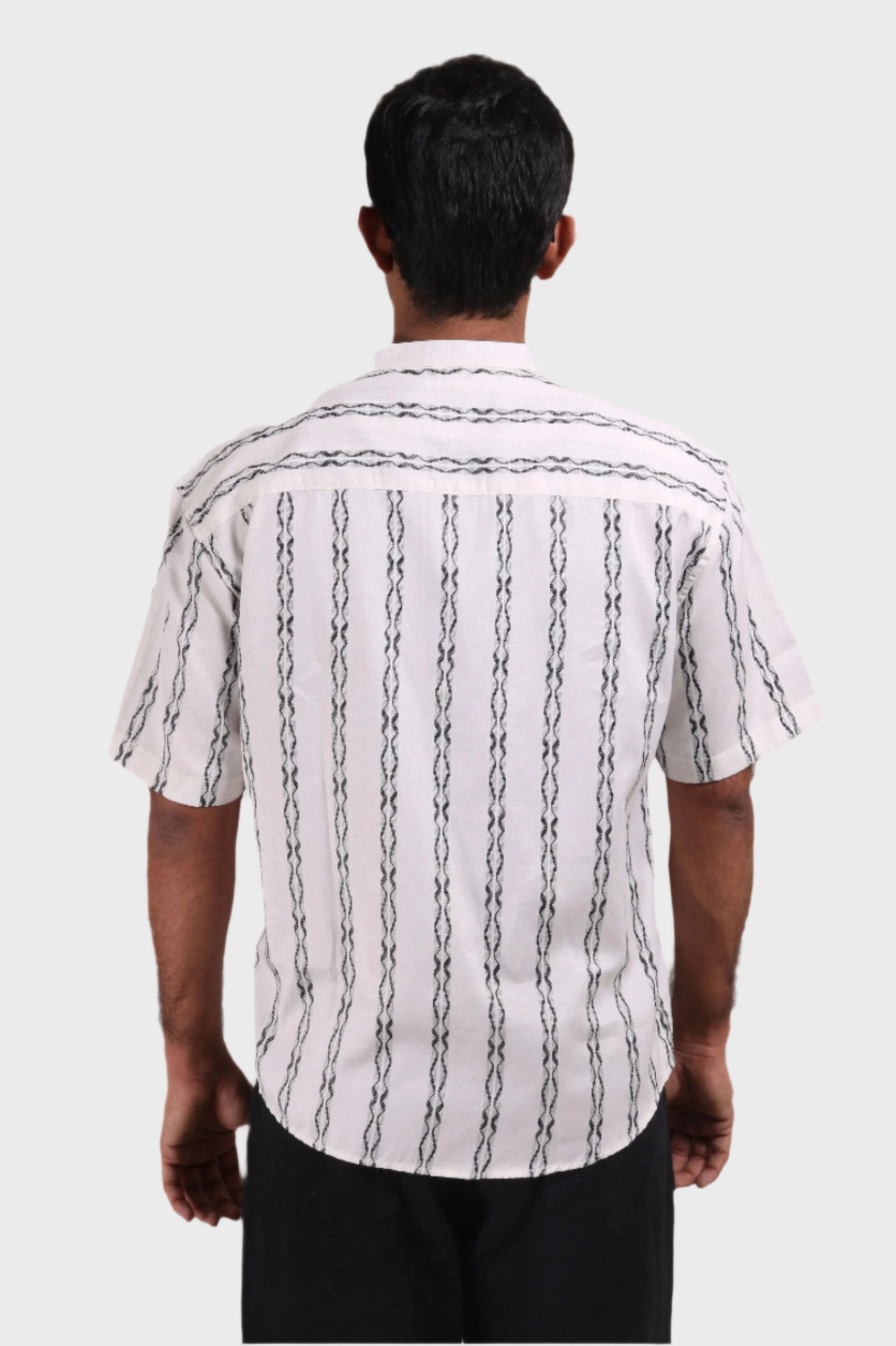Xkind White Stripes Regular Fit Shirt | Swadesiicart