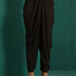 trueBrowns Black Ikat Muslin Silk Printed High Low Co-ord Set - Swadesiicart