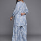 Ahalyaa Plus Size Floral Print Zari Ethnic Tunic with Palazzos | Swadesiicart